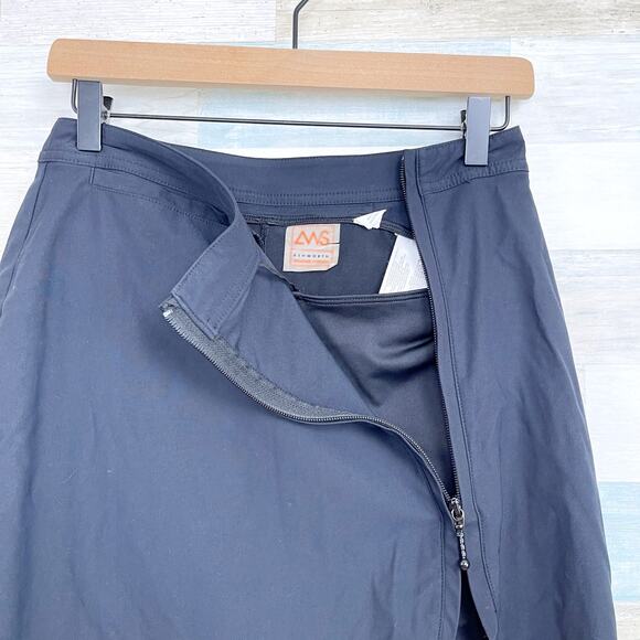 Ashworth Golf Performance Skort Solid Black Pockets Stretch Zip Slit Womens 2 - Picture 3 of 9